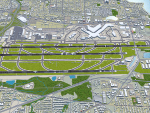 Seattle Tacoma Airport 10km 3D Model