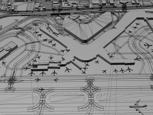 Seattle Tacoma Airport 10km 3D Model