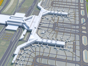 Shanghai Hongqiao International Airport 12km 3D Модель