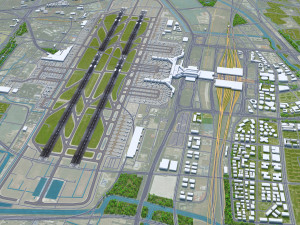 Shanghai Hongqiao International Airport 12km 3D Модель