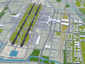 Shanghai Hongqiao International Airport 12km 3D Model