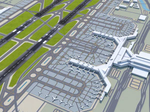 Shanghai Hongqiao International Airport 12km 3D Model