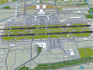Shanghai Hongqiao International Airport 12km 3D Model