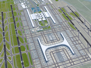 Shanghai Pudong International Airport 15km 3D Model