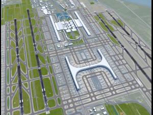 Shanghai Pudong International Airport 15km 3D Model