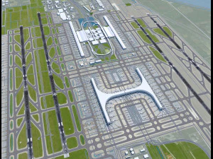 Shanghai Pudong International Airport 15km 3D Model