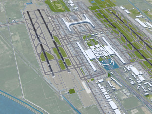 Shanghai Pudong International Airport 15km 3D Model