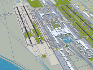 Shanghai Pudong International Airport 15km 3D Model