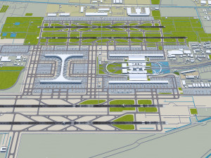 Shanghai Pudong International Airport 15km 3D Model