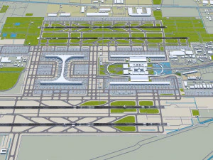 Shanghai Pudong International Airport 15km 3D Model