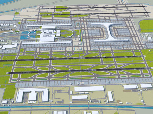 Shanghai Pudong International Airport 15km 3D Model
