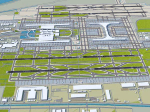 Shanghai Pudong International Airport 15km 3D Model