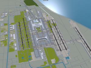 Shanghai Pudong International Airport 15km 3D Model