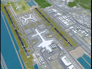 Shanghai Pudong International Airport 15km 3D Model