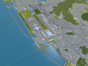 Shanghai Pudong International Airport 15km 3D Model