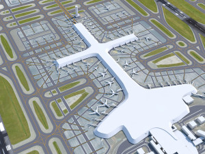 Shanghai Pudong International Airport 15km 3D Model