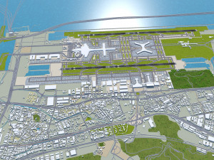 Shanghai Pudong International Airport 15km 3D Model