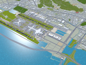 Shanghai Pudong International Airport 15km 3D Model