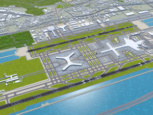 Shanghai Pudong International Airport 15km 3D Model
