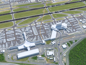 Sheremetyevo International Airport 20km 3D Model