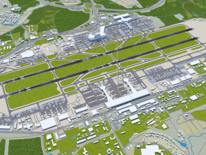 Sheremetyevo International Airport 20km 3D Model