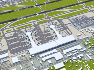 Sheremetyevo International Airport 20km 3D Model
