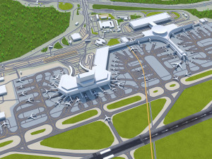 Sheremetyevo International Airport 20km 3D Model