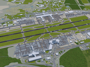 Sheremetyevo International Airport 20km 3D Model
