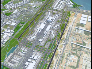Singapore Changi Airport 10km 3D Model