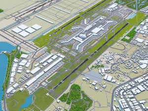 Singapore Changi Airport 10km 3D Model