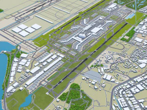 Singapore Changi Airport 10km 3D Model