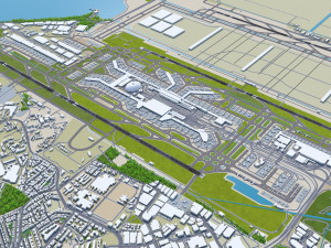 Singapore Changi Airport 10km 3D Model