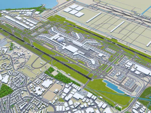 Singapore Changi Airport 10km 3D Model