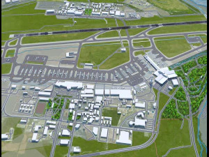 Sofia Airport 12km 3D Model