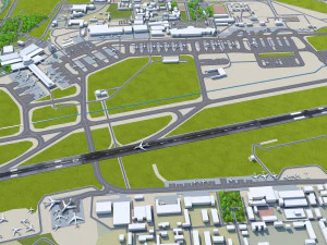 Sofia Airport 12km 3D Model