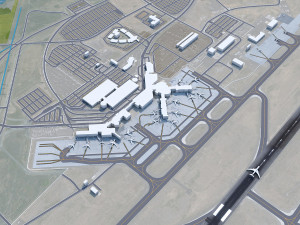 Spokane International Airport 10km Modèle 3D