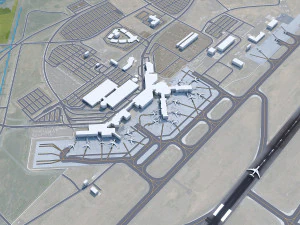 Aeroporto internazionale di Spokane a 10 km Modello 3D