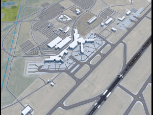 Spokane International Airport 10km 3D 模型