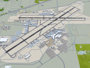 Spokane International Airport 10km 3D 模型
