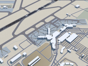 Spokane International Airport 10km 3D 模型