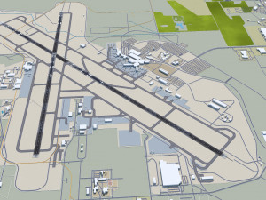 Spokane International Airport 10km 3D 模型