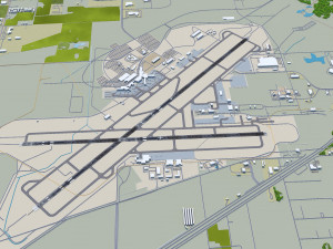 Spokane International Airport 10km 3D 模型