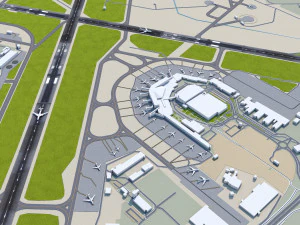Stavanger Airport 12km 3D Model