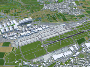 Stuttgart Airport 10km 3D Model