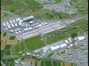 Stuttgart Airport 10km Modello 3D