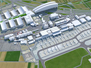 Stuttgart Airport 10km Modello 3D