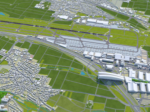 Stuttgart Airport 10km Modello 3D