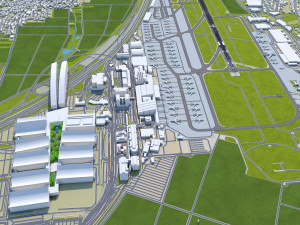 Stuttgart Airport 10km Modello 3D
