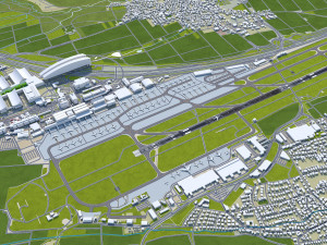 Stuttgart Airport 10km Modello 3D