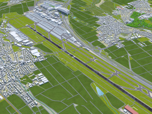 Stuttgart Airport 10km Modello 3D